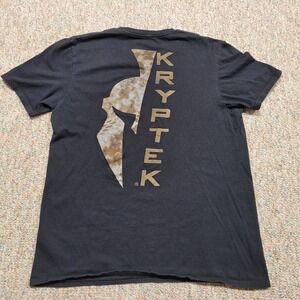 Kryptek Shirt Mens Medium Black Spartan Camo Graphic Logo Short Sleeve Pullover